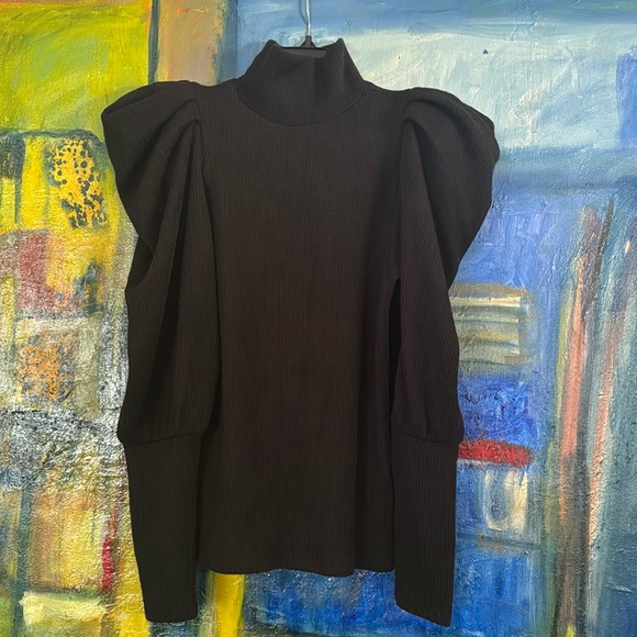 Express black ribbed mock turtleneck Sweater XS - Picture 1 of 6